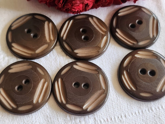Lot 6 gros boutons anciens en corozo collection diamètre 2,7 cm ref 1247