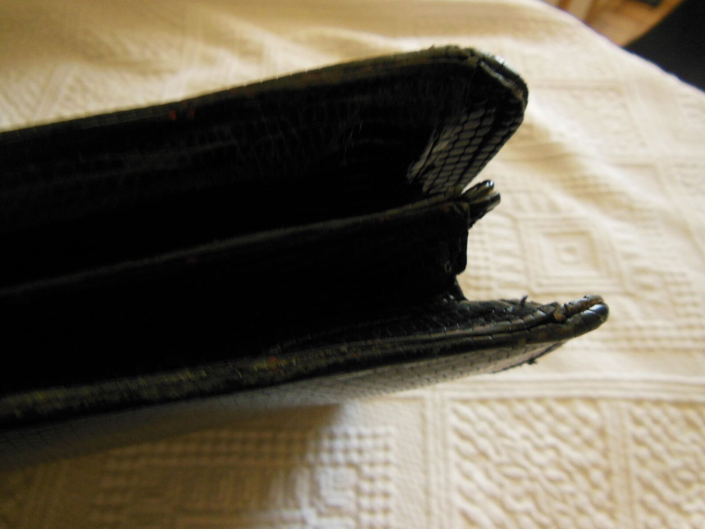  Ancien sac à main noir effet peau belle qualité 
