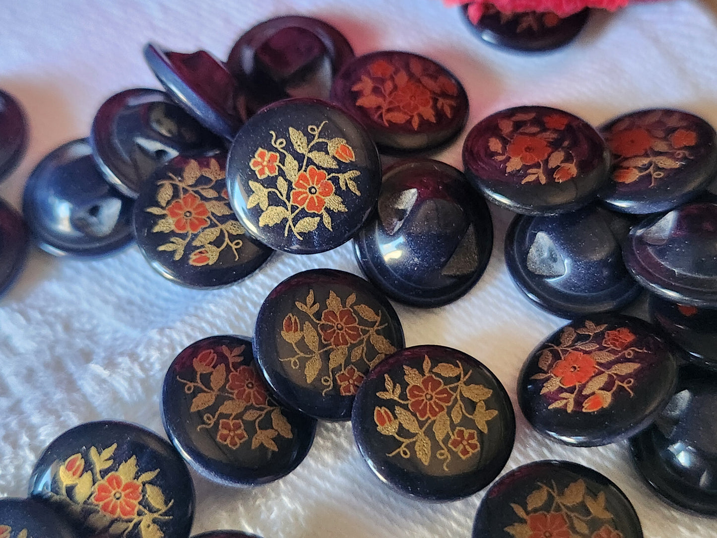 Lot 12 mignons boutons vintage bleu  bouquet de fleur pied 1,2 cm ref 2873