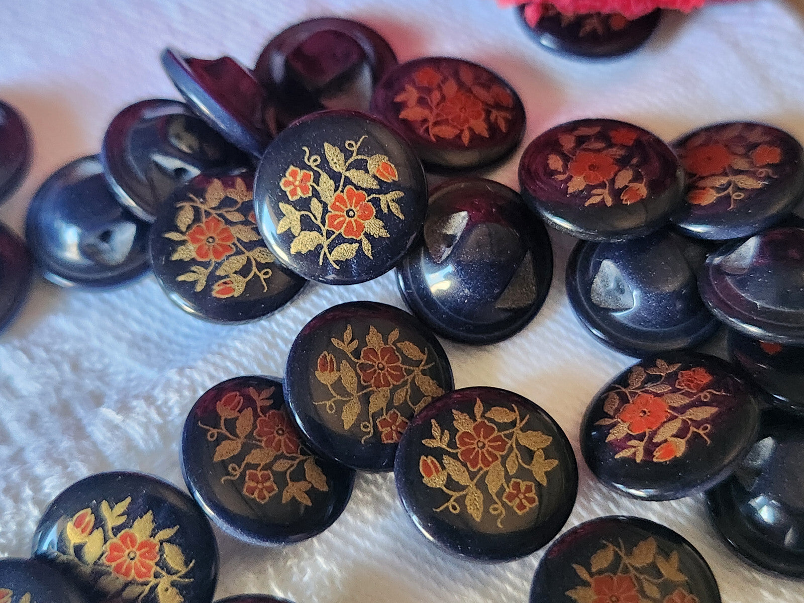 Lot 12 mignons boutons vintage bleu  bouquet de fleur pied 1,2 cm ref 2873
