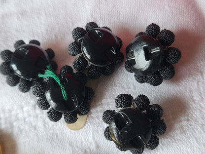 Collection lot 5 boutons  anciens effet rosée perle superbe 1,9 cm ref 3557