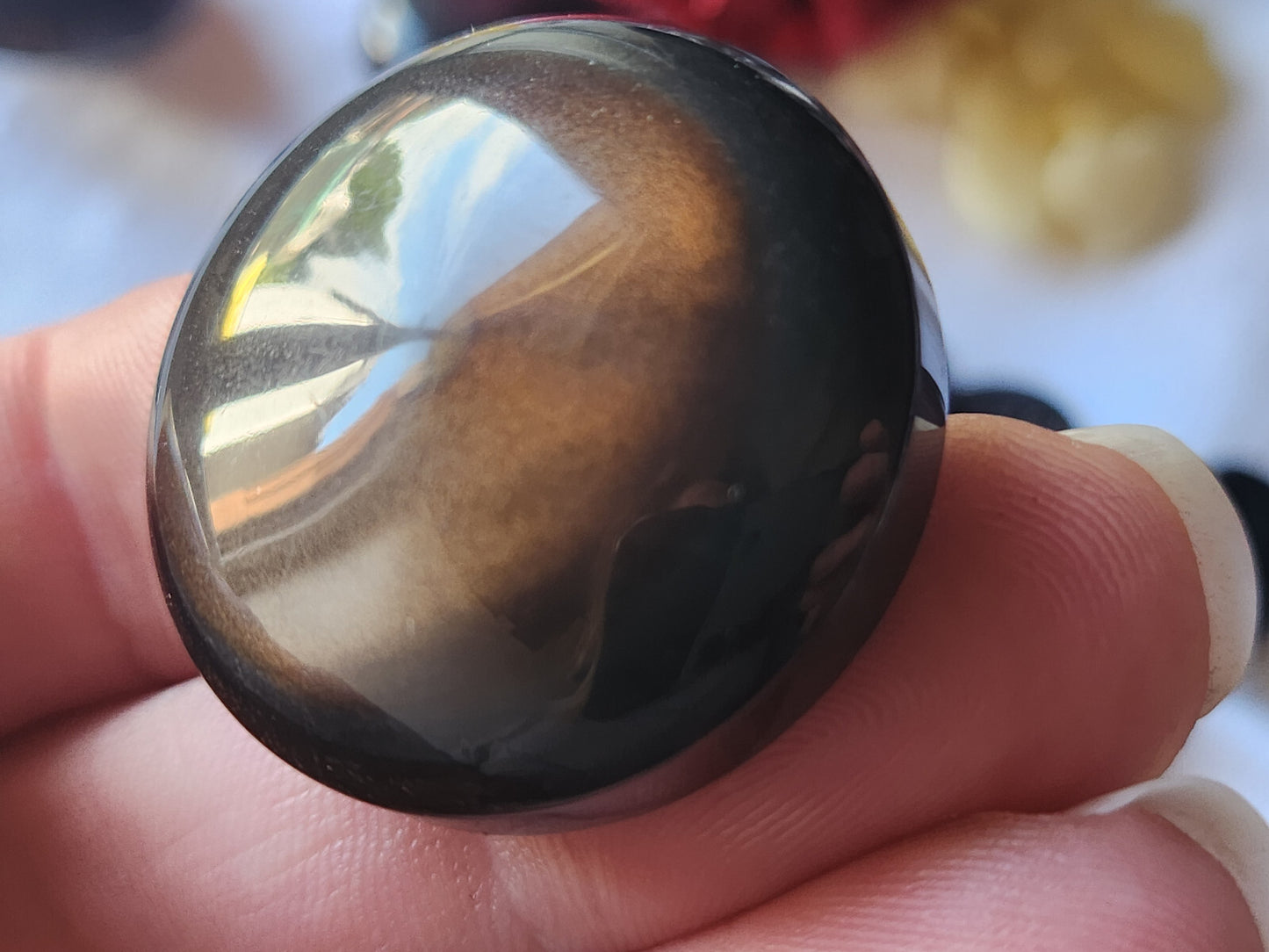 Trio boutons vintage marron reflet nacré marron 3 cm et 2,7 cm ref 2452