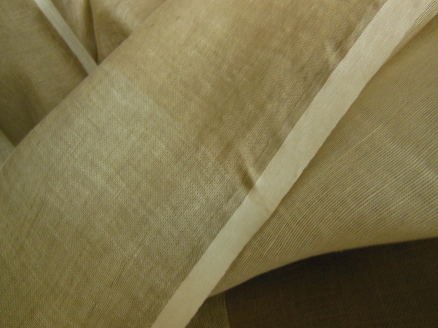 Coupon tissu moderne marron crème blanc trame 1 m 10 sur 1 m 47 B6