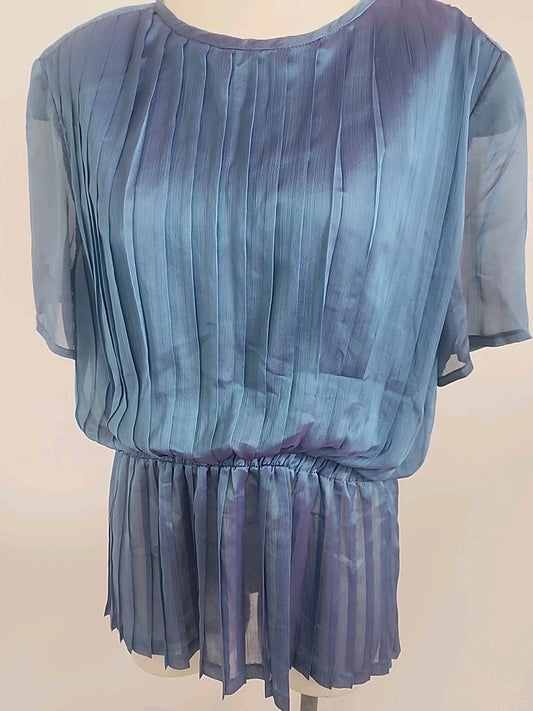 Pur vintage année 80/90 haut plissé mordoré violet bleu blouse T3 ref portant
