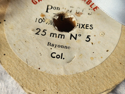 Ruban ancien rayonne gris 3 mètres / 2,5 cm soie artificielle  B5 n°13