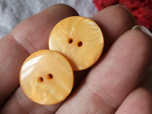 Lot 12 boutons vintage orange mordoré 2,1 cm ref 4810