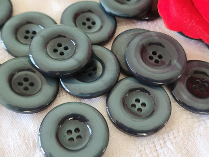 Lot 8 gros boutons vintage bleu lumineux 2,7 cm trous ref 3871