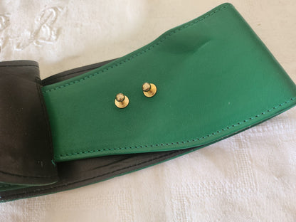 Ceinture ancienne vintage large verte jolie 72 cm à 76 cm A4