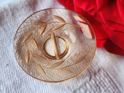 Gros bouton ancien lucite plexis épis de blé à pied  3,1 cm ref 2105