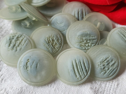 Lot 6 boutons vintage bleu mat texturé pied 2,3 cm ref 2175