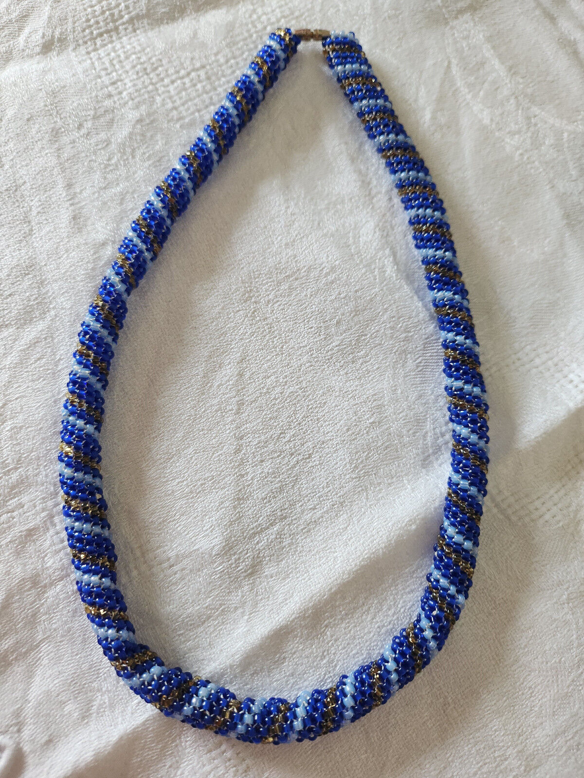 Collier vintage torsade perle rocaille 48 cm