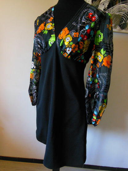 Pur vintage robe ancienne noire élégante taille 40? B1