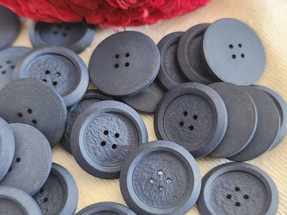Lot 25 boutons vintage bleu mat texturé 1,5 cm ref 254