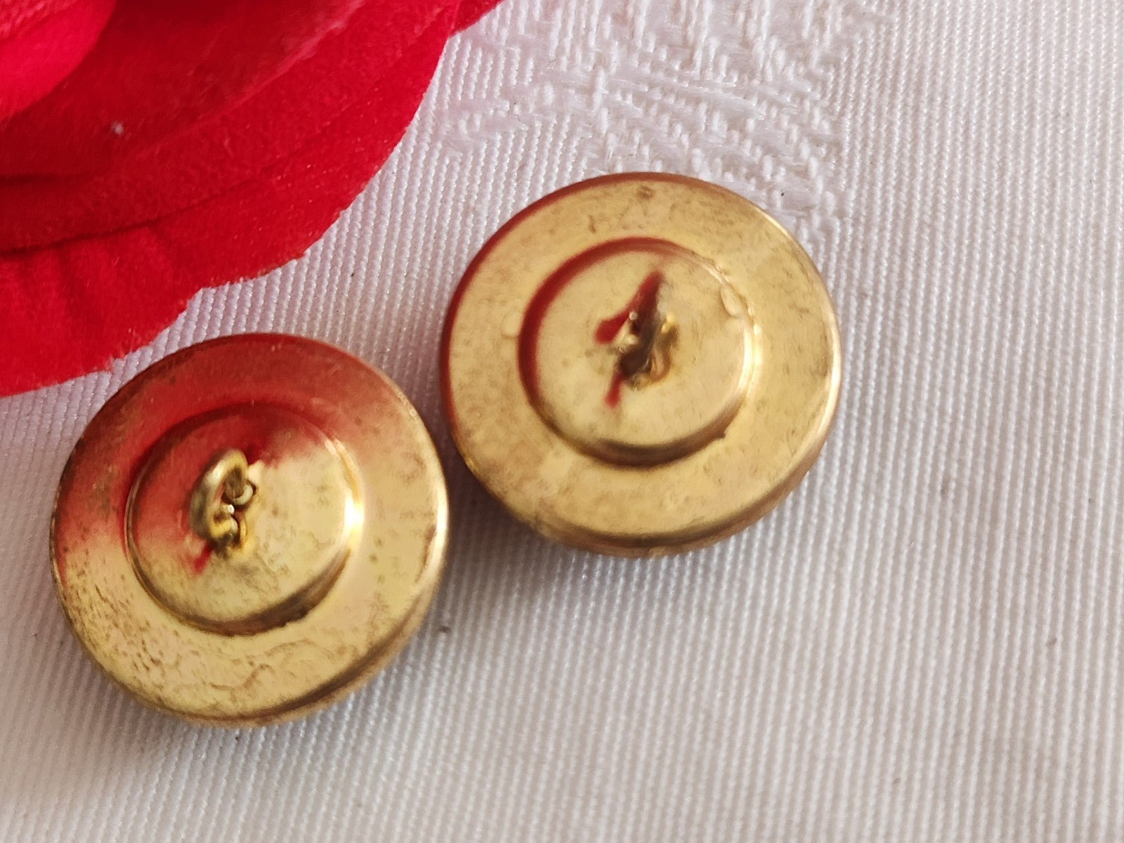 Collection duo boutons anciens effet mosaïque  métal 1,8 cm multicolore  G12D