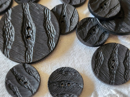 Lot 15 boutons vintage gris foncé panaché 1,7 à 3,3 cm ref 5158