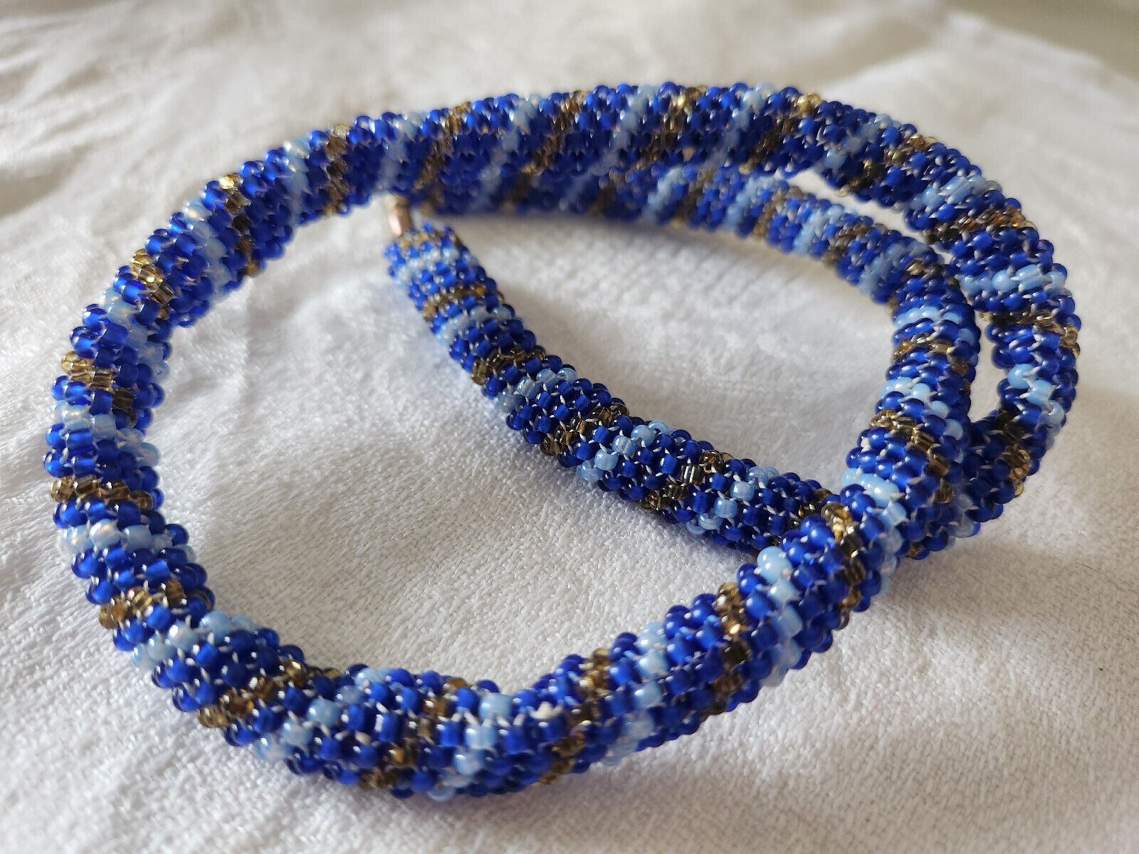 Collier vintage torsade perle rocaille 48 cm