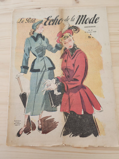 Le petit echo de la mode 1948 n°41 vêtement nuit enfant fleur sur tulle