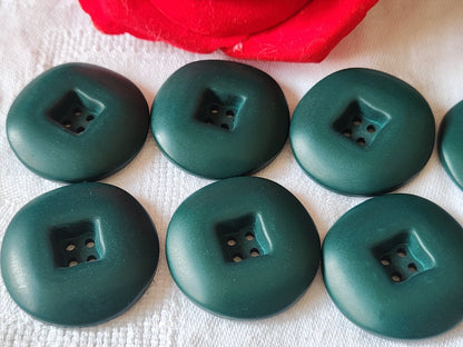 Lot 6 trés gros boutons vintage vert mat idéal manteaux  3,3 cm ref 1227