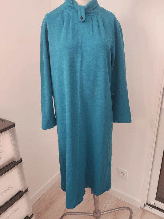 Pur vintage robe ancienne bleu canard taille 42? à verifier ref portant