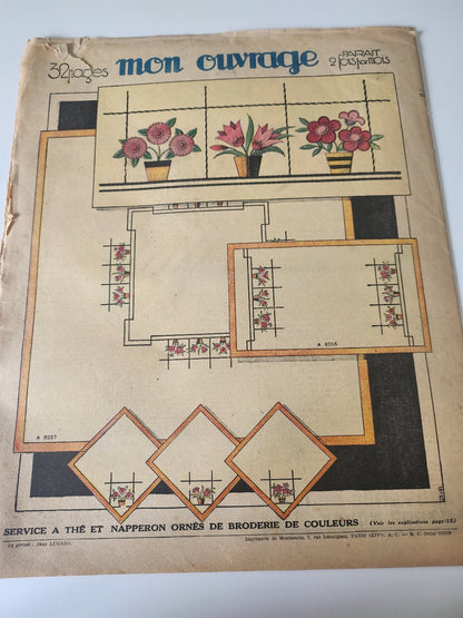 Mon ouvrage 1938 n°372 cartonnier decor Alsacien burmous  dentelle