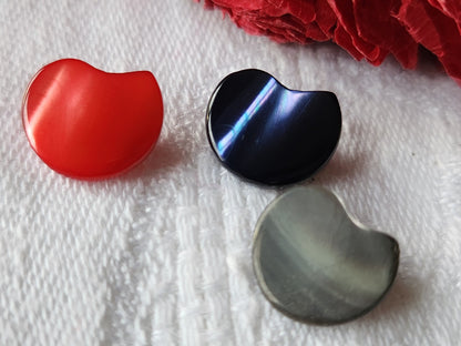 Trio petits boutons anciens en nacre original 1 sur 1,2 cm G13M