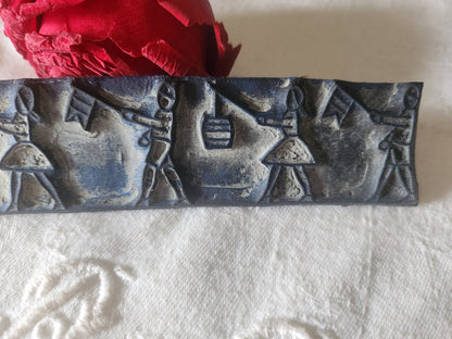 Tampon ancien sans support frise broderie collection lampion 14 juillet   n°38-2