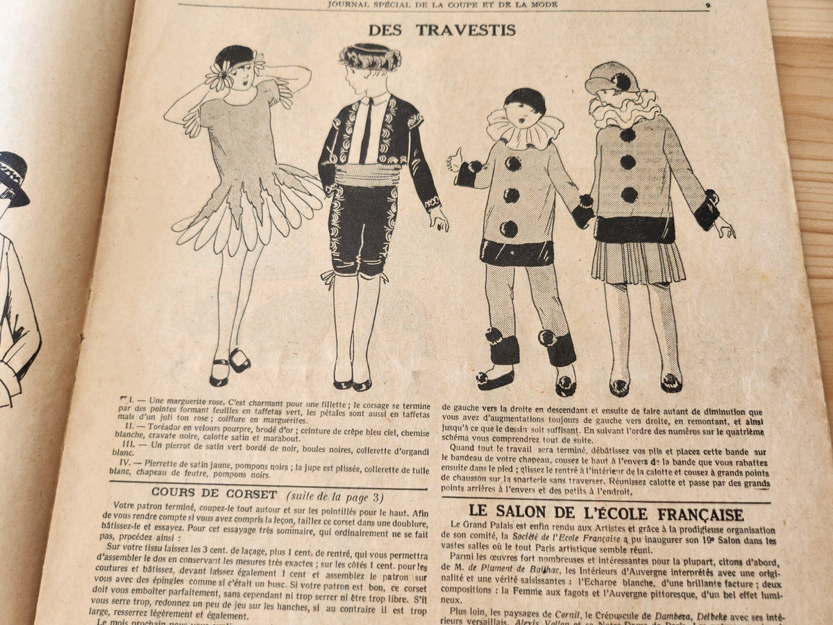 Journal de l'institut de coupe de paris année folle mode Fevrier 1926 patron