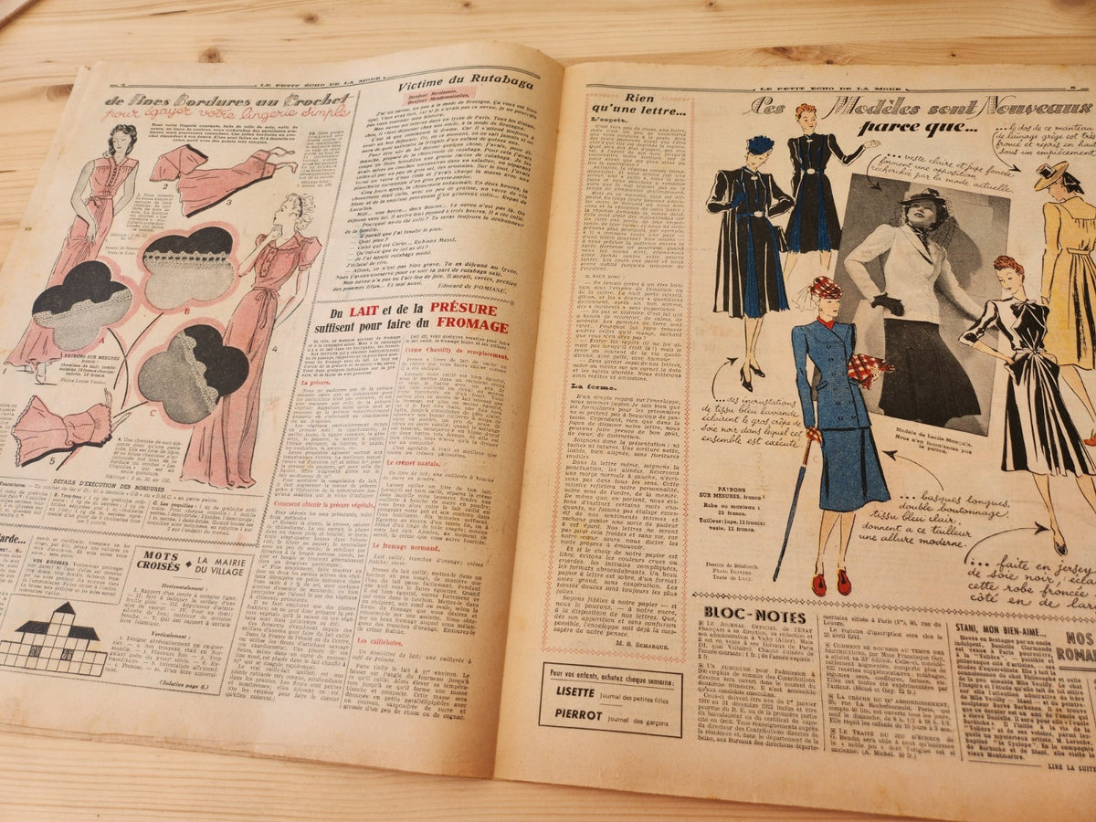 Le petit echo de la mode 1941 n°13 coiffes robe  revue mode française