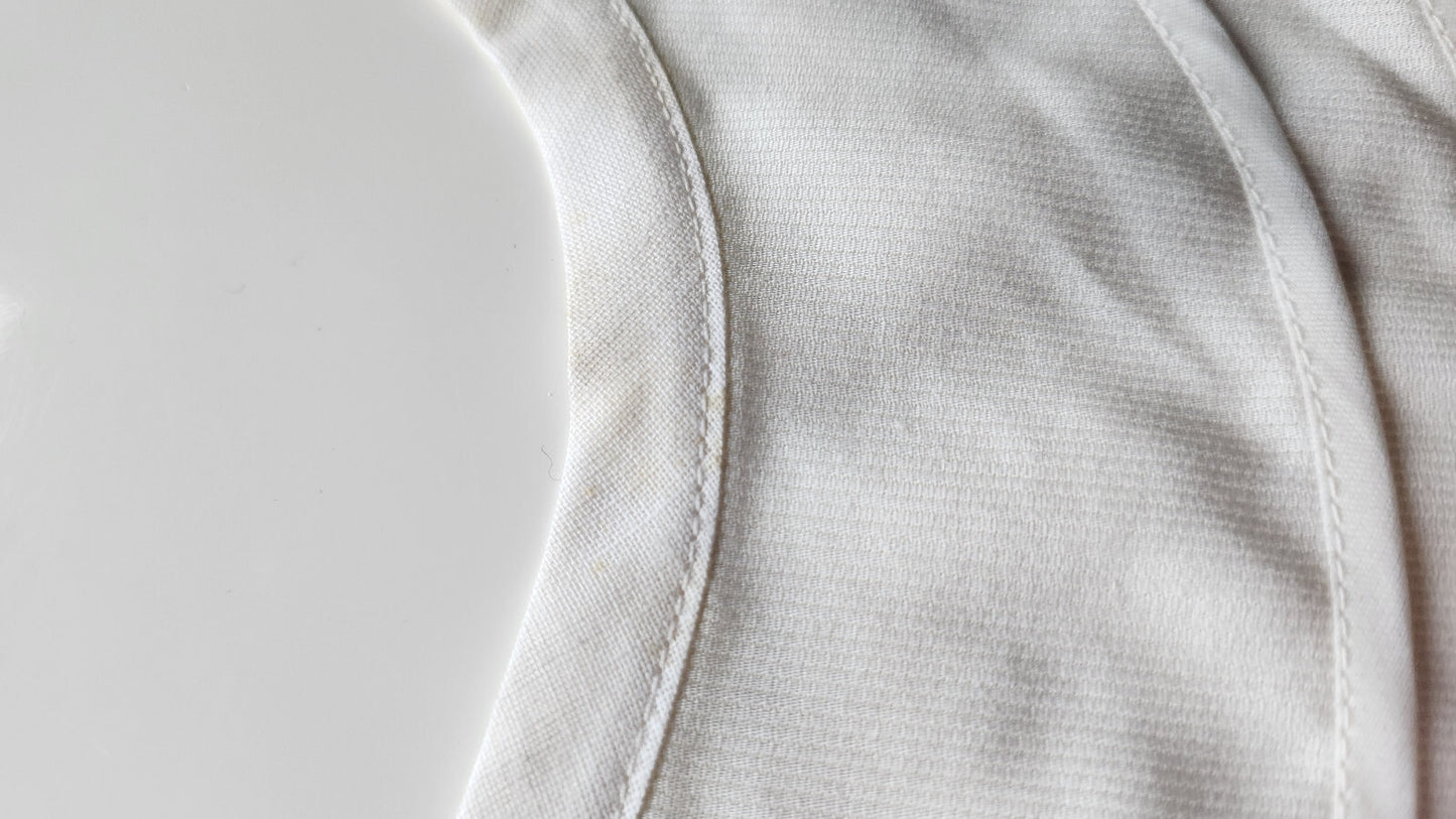 Col ancien vintage tissu tramé double vbvolant blanc B1-25