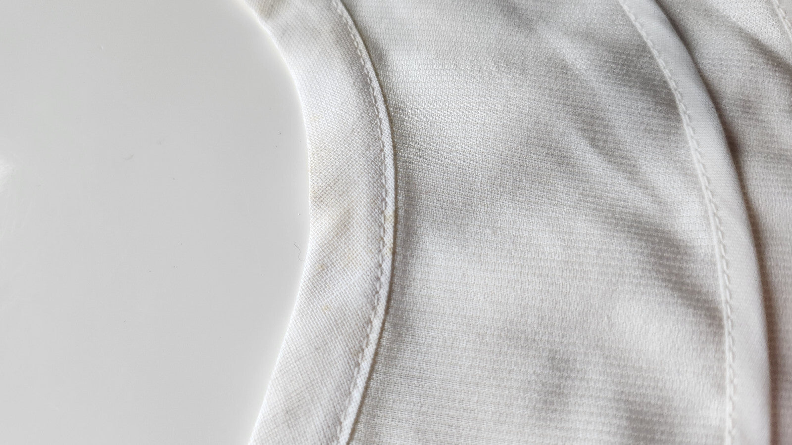Col ancien vintage tissu tramé double vbvolant blanc B1-25