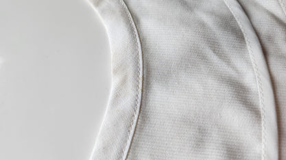 Col ancien vintage tissu tramé double vbvolant blanc B1-25