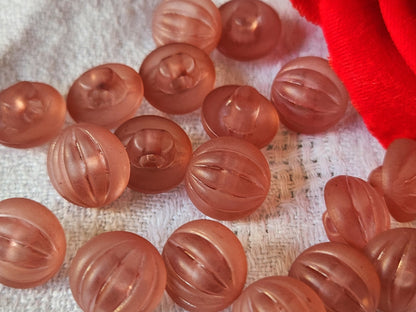 Lot 16 boutons vintage rose bord mat bombé pied 1,1 cm ref 6113
