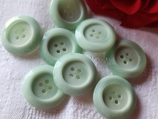 Lot 8  boutons vintage bleu/vert d'eau 2,2 cm  trou ref 1855
