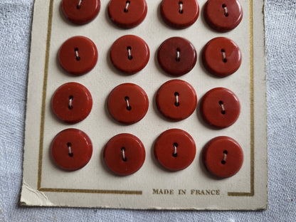 Plaque 24 bouton anciens marron  2 trous 1,4 cm lot T18