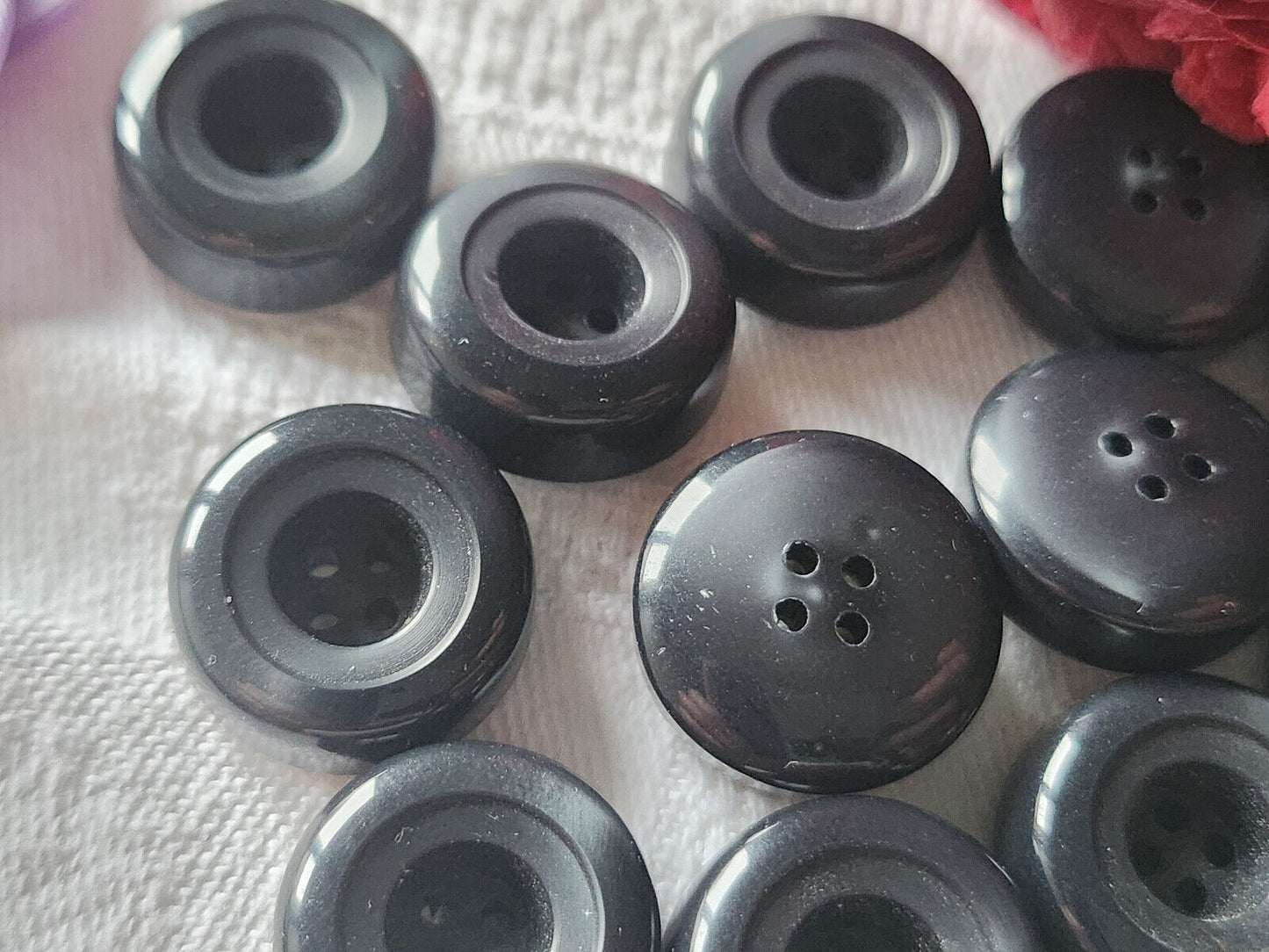 Lot 12 boutons vintage haut gris lumineux 1,7 cm ref 2417
