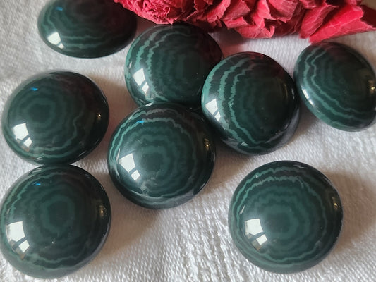 Lot 6 boutons vintage bombé vert camaieu  pied veiné 2,2 cm ref 1252