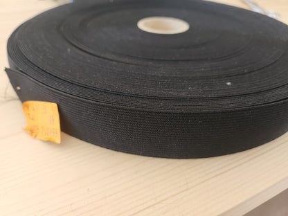 Large élastique  noir  rouleau de 50 mètres sur  3 cm made in France B3