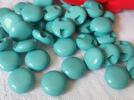 Lot 17 boutons vintage turquoise bleu pied 1,7 cm ref 2018