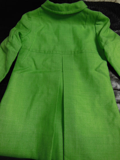 Veste ancienne trench verte neuve enfant fillette grande poupée B1