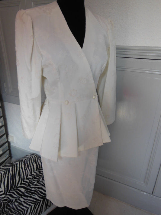 Pur vintage tailleur vintage mariage Claude Herve année 80/90 taille 40 PORT