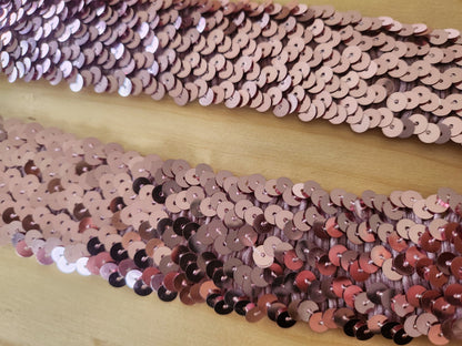 Ceinture ancienne vintage sequin rose legerement elastique B8
