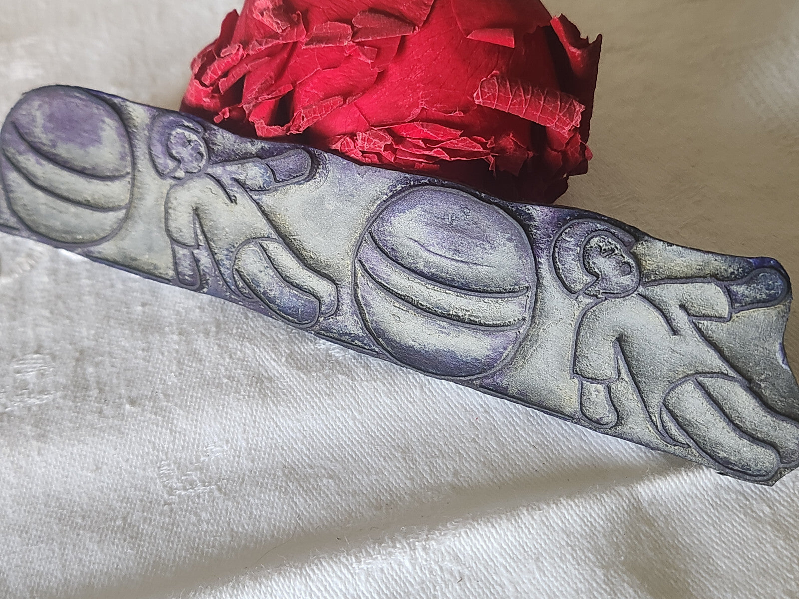 Tampon ancien sans support frise idéal broderie collection ballon poupée  n°9