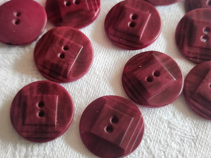 Lot 12 boutons anciens en corozo prune   1,7 cm trous ref 2758