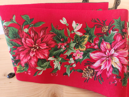Large galon ancien rouge grosse fleur 10, 5 cm 2 m 55 XXL  T3