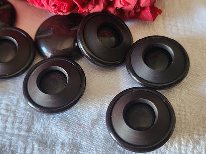 Lot 6  boutons vintage marron travaillé à pied 2,2 cm ref 5878