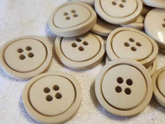 Lot 12 boutons vintage beige trous 2 cm ref 0029