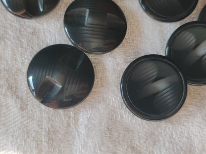 Lot 10boutons vintage à pied gris noir camaieu 1,7 cm ref 2800