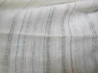 Grand coupon de tissu vintage blanc tissu fil metalisé 2 m 10 sur 1 m 45 B6