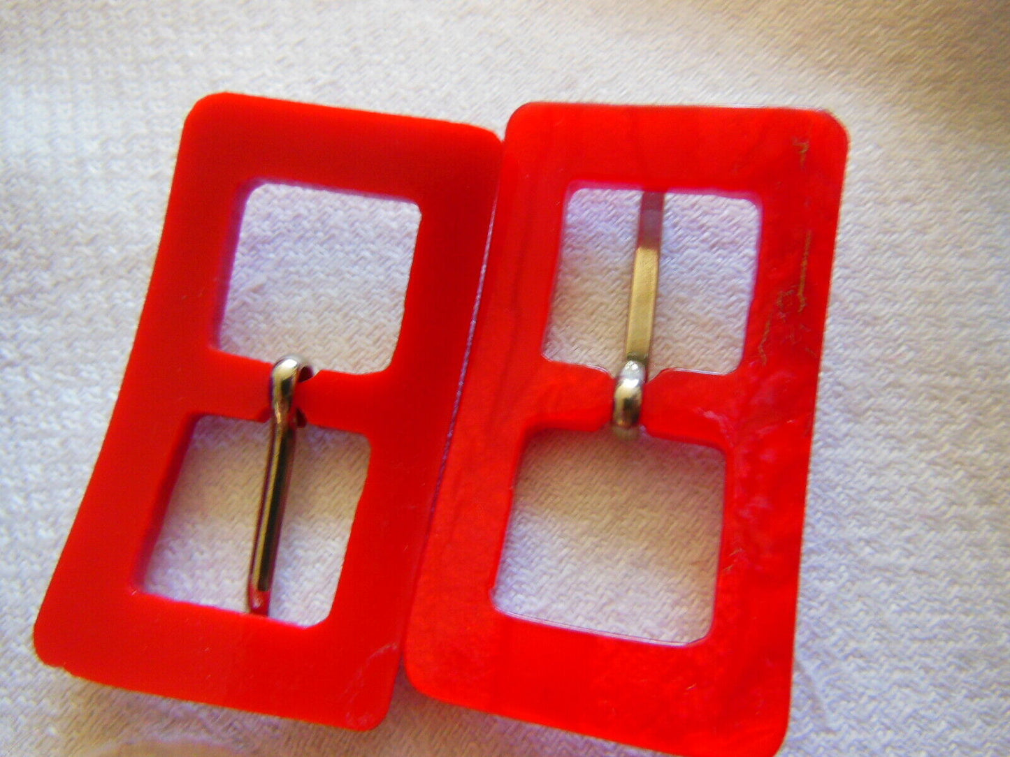 Duo boucles de ceinture vintage rouge rectangulaire ME2AA 