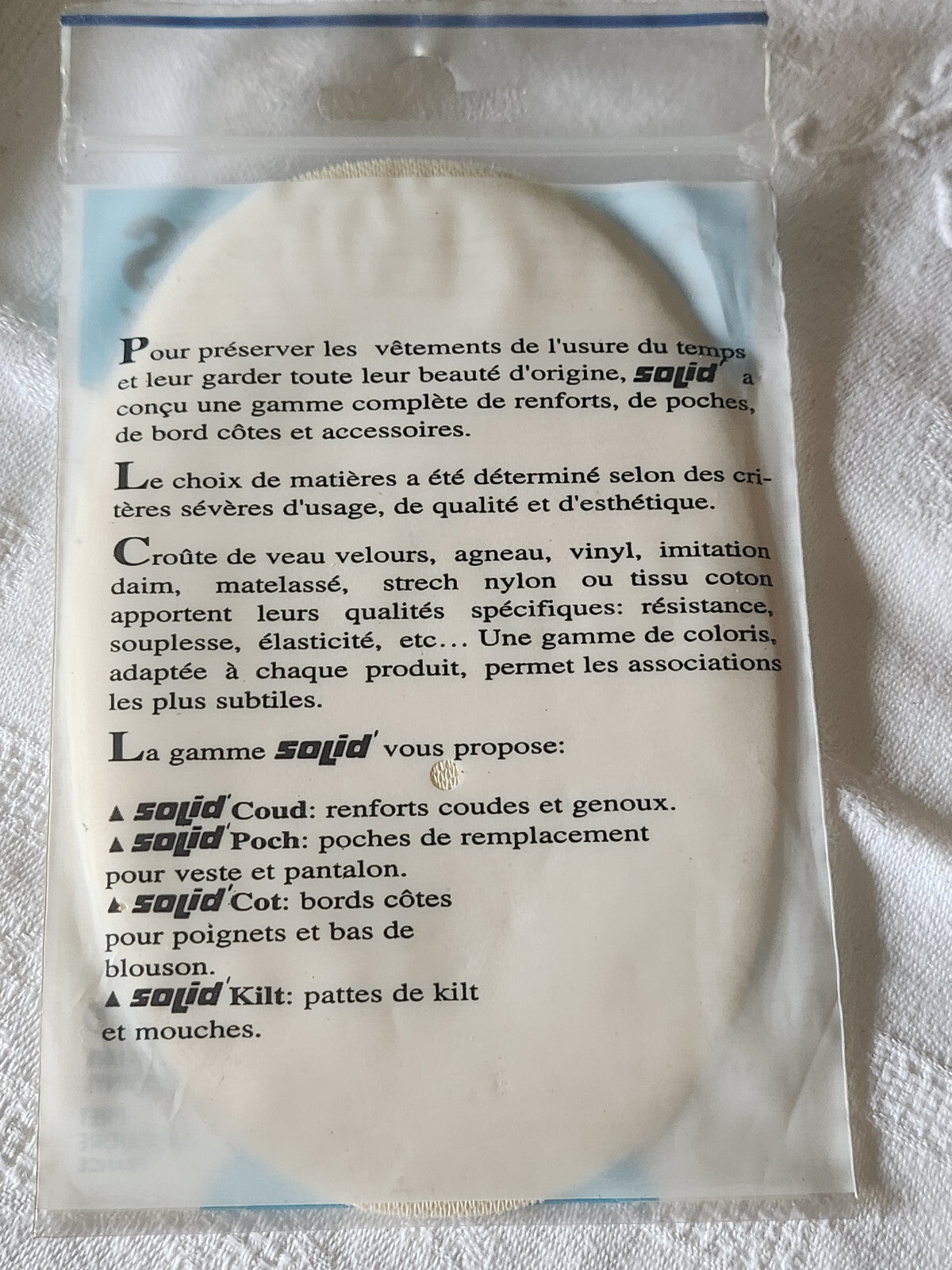 coudes et genoux patches renforts protége vintage ancien  blanc